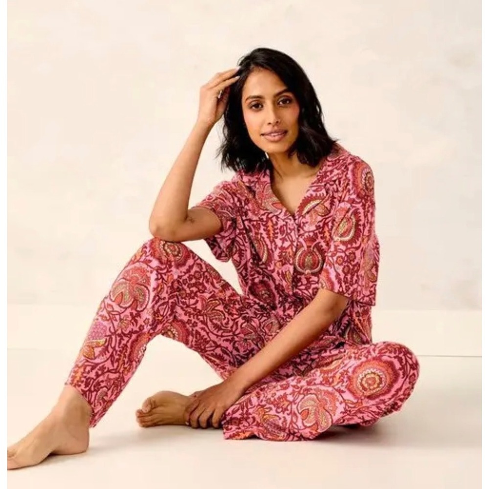 Vera Bradley Pink Paisley Short Sleeve Pajama Set